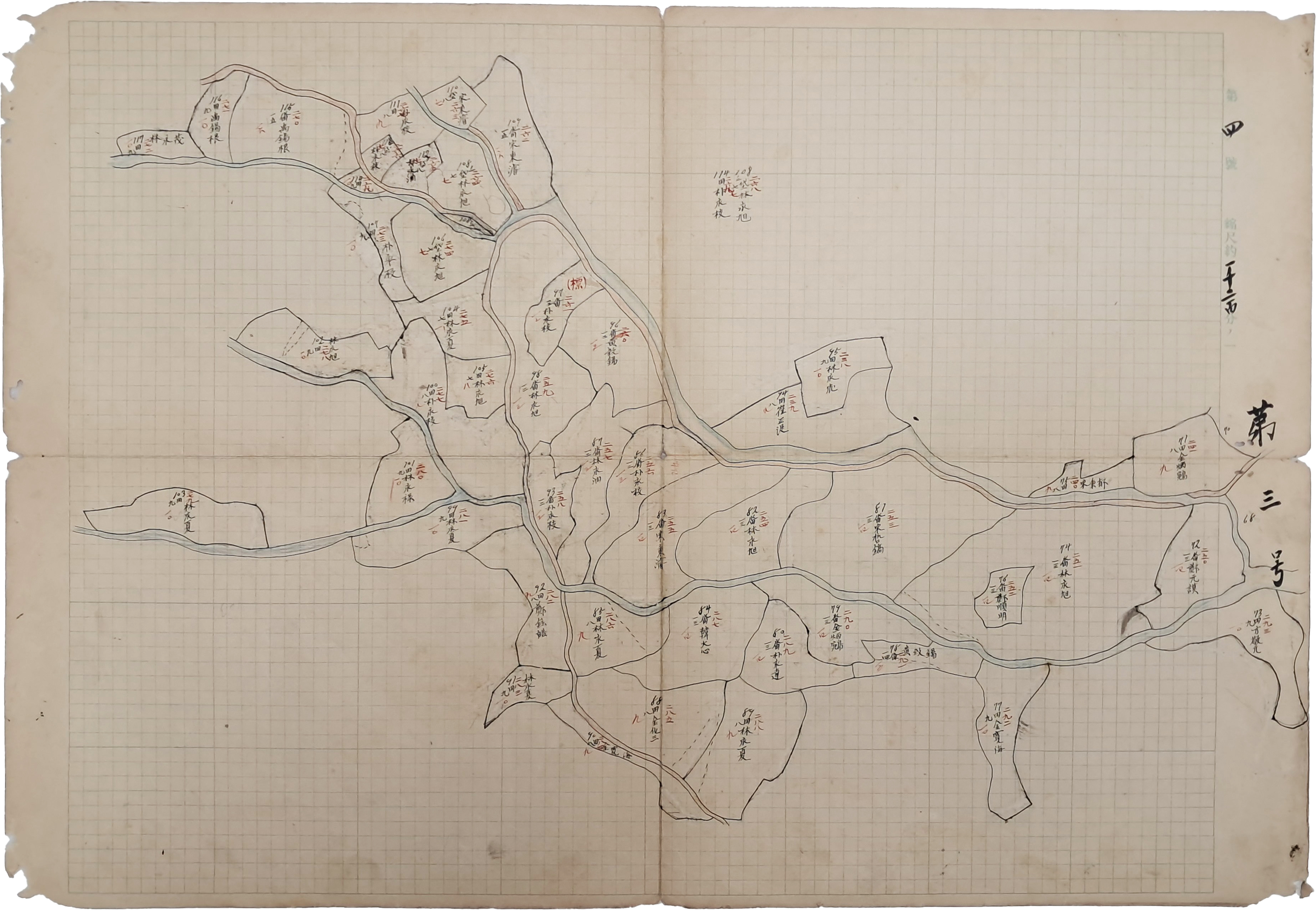토지조사사업과 관련된, ‘청주군 남이면 문동리’ [개황도 槪況圖]