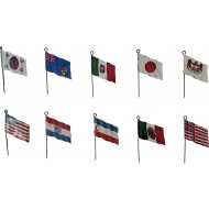 [14] 태극기가 포함된 교육용 국기 핀 10점