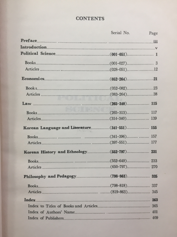 BIBLIOGRAPHY OF KOREAN STUDIES