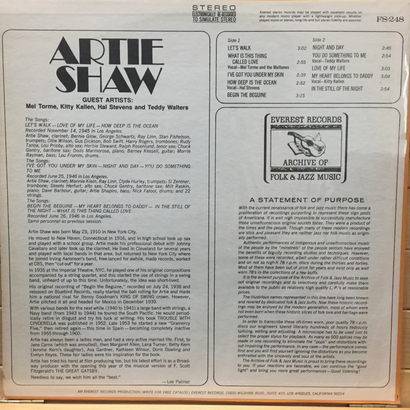 Artie Shaw ‎– Artie Shaw