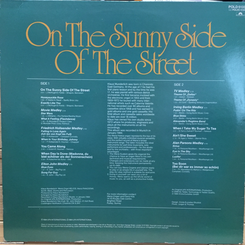 Klaus Wunderlich ‎– On The Sunny Side Of The Street