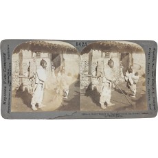 스테레오 뷰 - 서울지역 어느 초가집에서 행복하게 지내는 조선 백성들의 모습