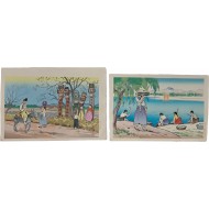 [9] 히요시 마모루(일길수日吉守 Hiyoshi, M.) 판화(版畫) 2점