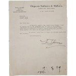 [253] 한국 언론인에게 보낸, 안익태의 친필서명이 있는 편지