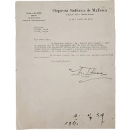 [253] 한국 언론인에게 보낸, 안익태의 친필서명이 있는 편지