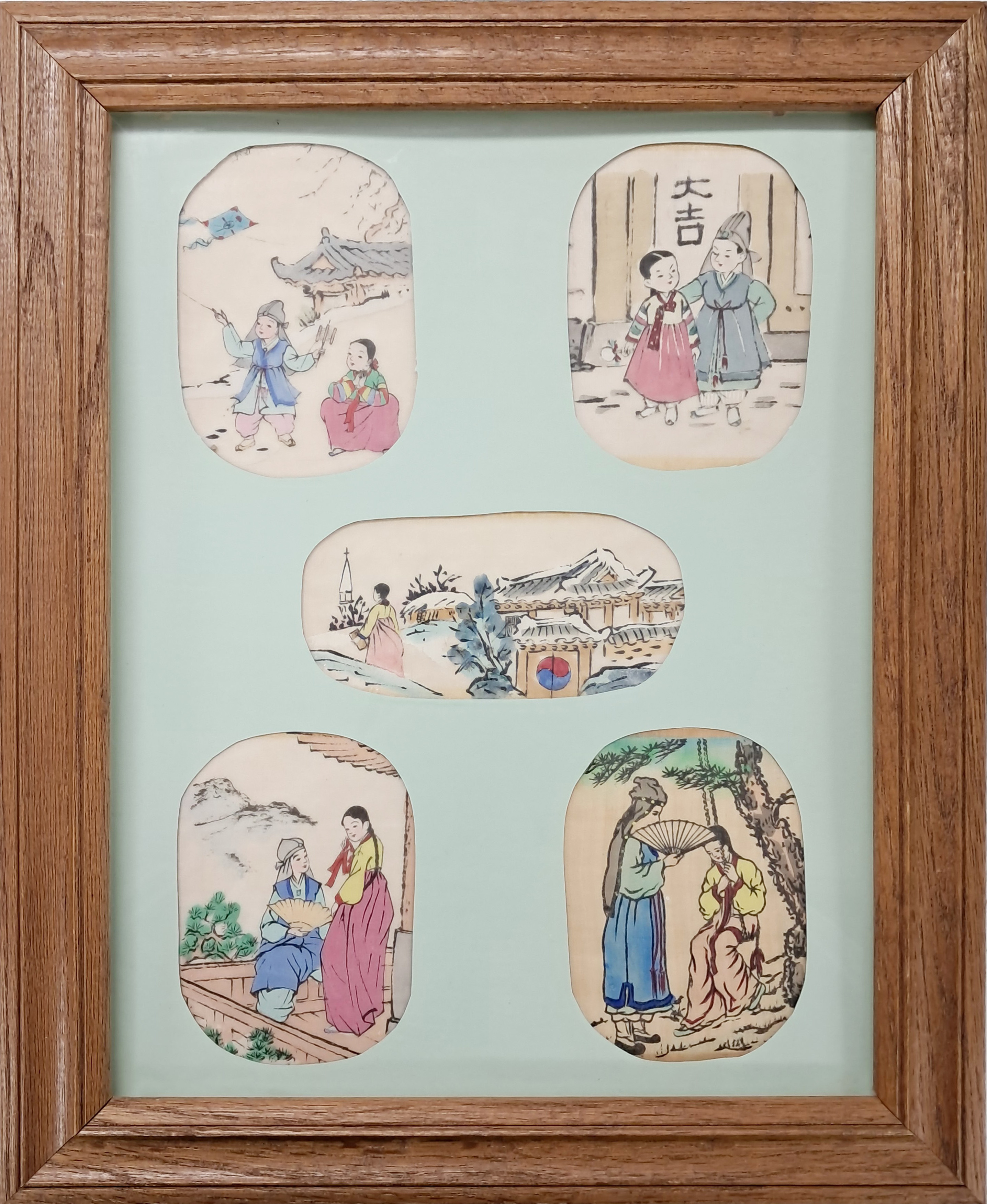 [60] 한국전쟁기 핸드페인팅 한국풍속 카드 액자