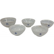 [173] ‘음식점용(飮食店用)’이 새겨진 백자 잔 5점 일괄