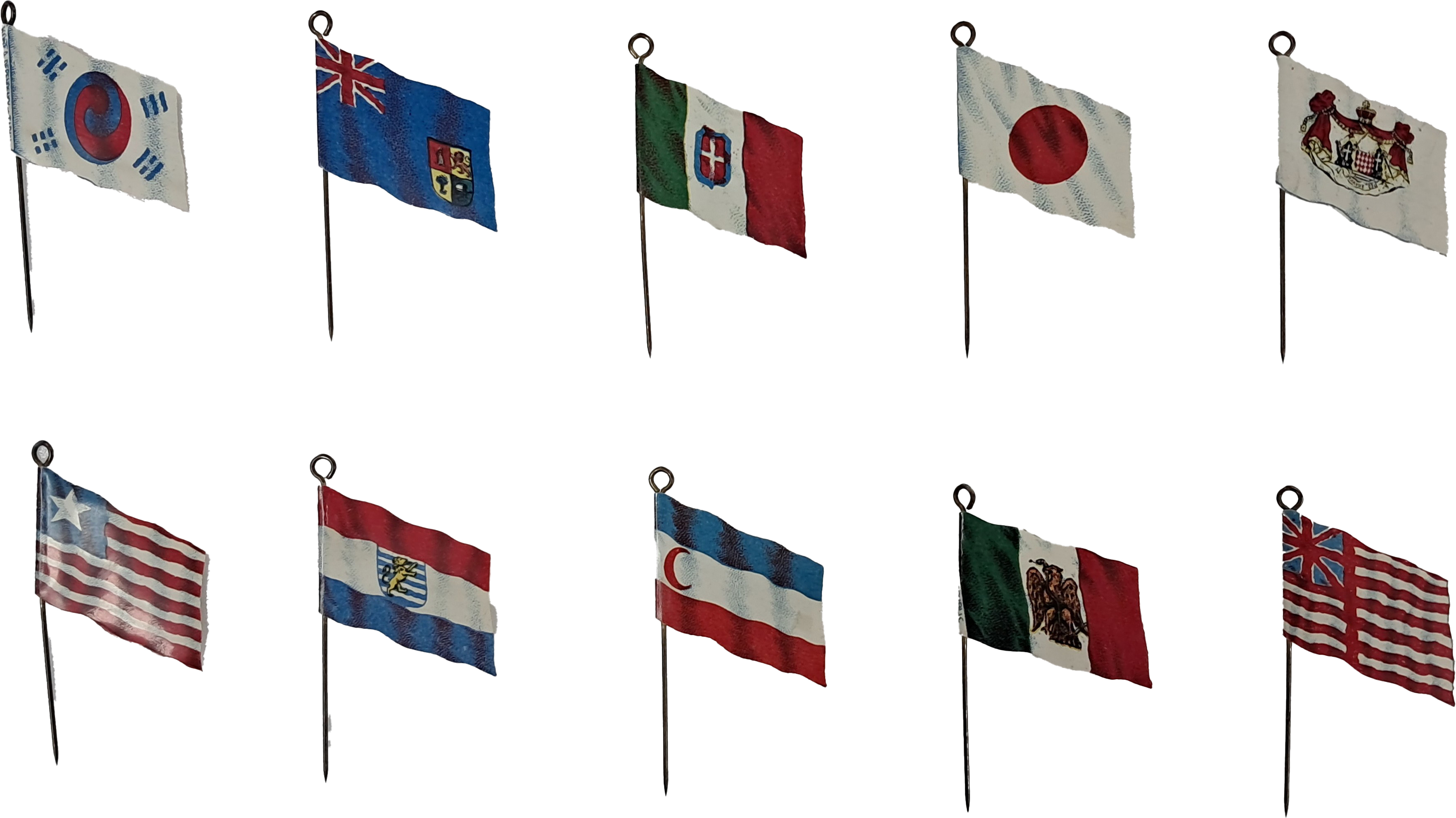 [267] 태극기가 포함된 교육용 국기 핀 10점