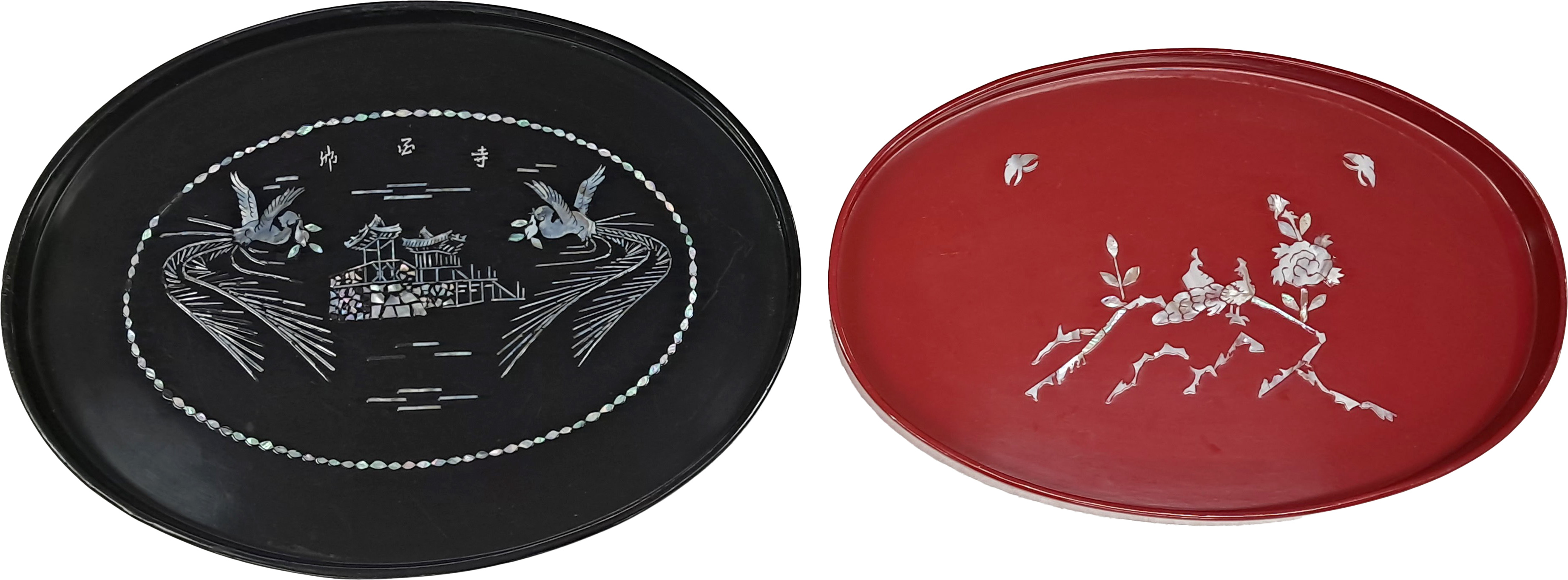 [161] 초대 부산시 의회 의원에 당선되고 후에 국회의원을 지낸 허무인 증정(贈呈) 자개 상 2점 일괄