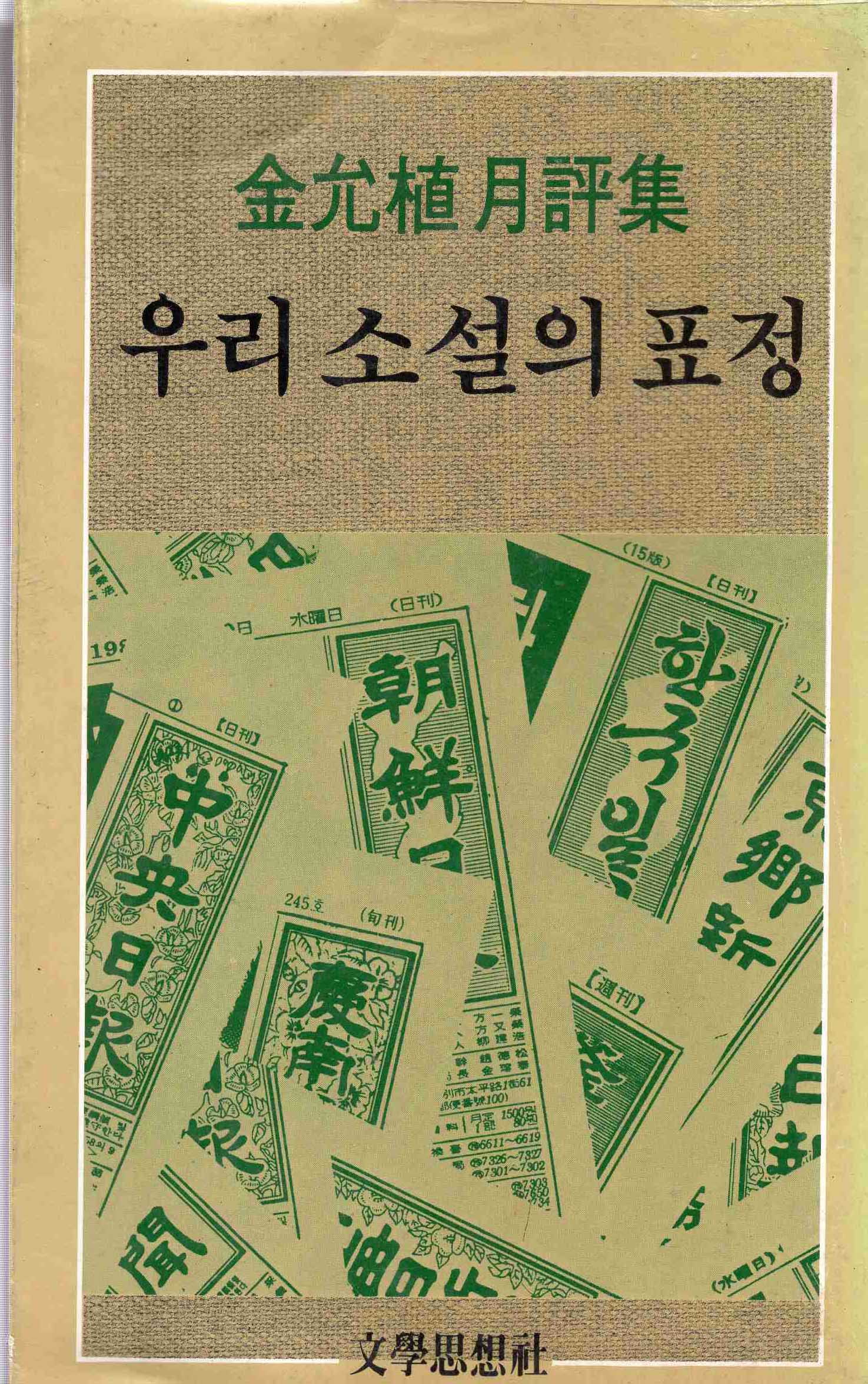 우리 소설의 표정 (김윤식 월평집)