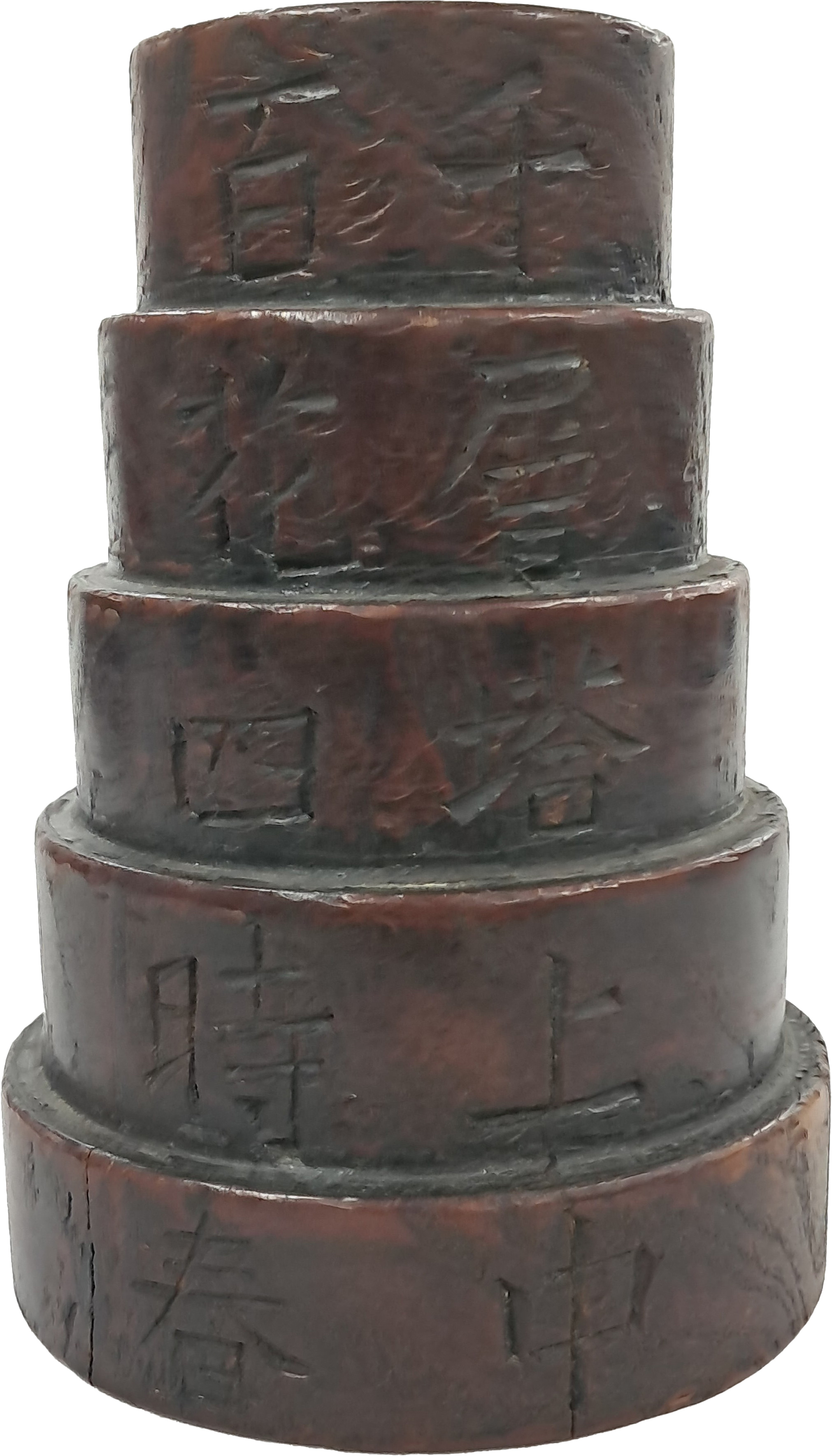 [114] 통원목 5단 체감형 필통 通原木 五段 遞減型 筆筒