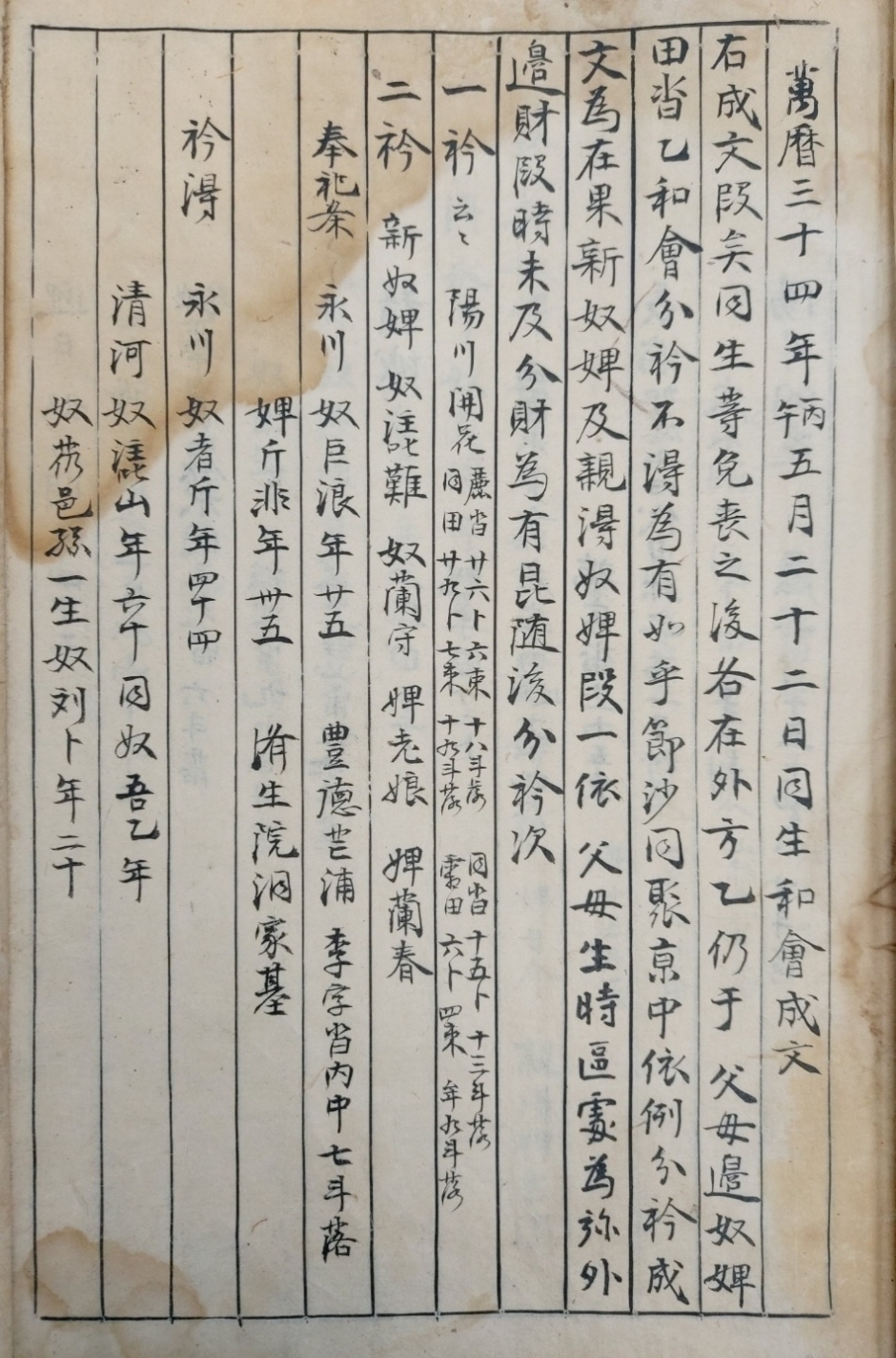 [181] 16~18세기까지 218년간의 기록 [동생화회문기 同生和會文記]