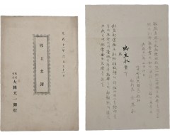 [210] ‘영친왕 전하’가 명부 맨 앞자리에 이름을 올린, 대한제국 최초의 민족은행 대한천일은행 [주주명부]와 [결의 통고서] 등 2점