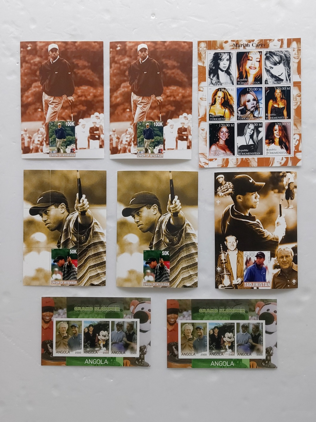 타이거우즈와 머라이어캐리(Mariah Carey) 기념우표