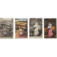 [17] 대바구니 장수와 사과 따는 여인 엽서 4점