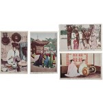 [167] 원 종이 케이스에 담긴 컬러 사진엽서 4점