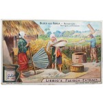 [39] 조선 풍경이 그려진 [LIEBIG'S FLEISCH-EXTRACT] 육가공품 마케팅 카드 - 키질하는 한국 사람들