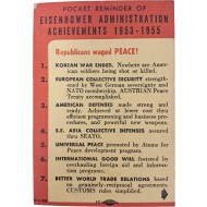 [44] 아이젠하워 행정부 업적홍보용 포켓카드