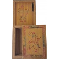 [42] 조선 지겟꾼 채색 목재 수납함(담배함)