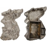 [201] 제작지 및 번지까지 명확히 각인된 [한반도 지도 입체 금속 재떨이]