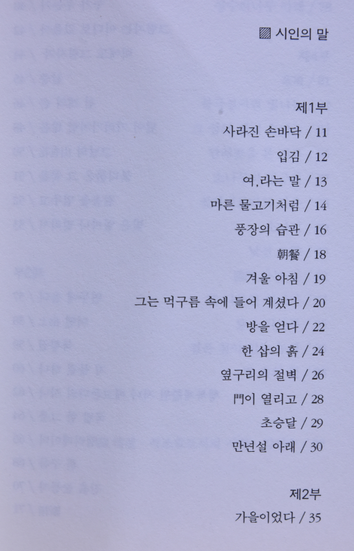 사라진 손바닥 나희덕시집,초판 저자증정본)