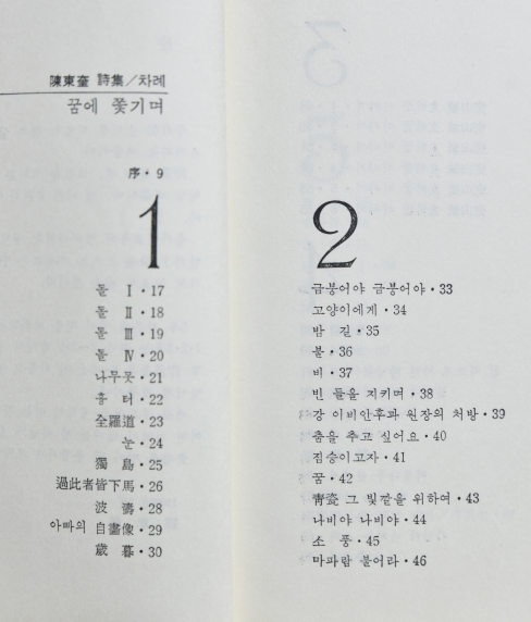 꿈에 쫓기며 (진동규시집,초판저자서명본)