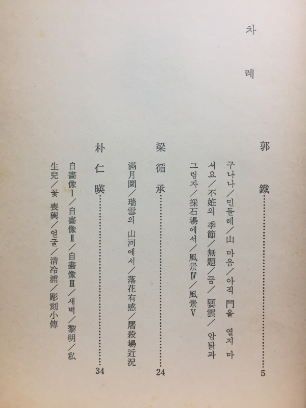 삼인시집 표류 - 1977년 6월 -