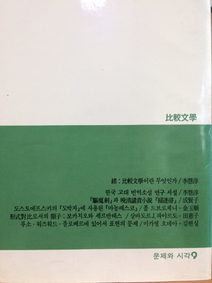 비교문학 (문제와 시각 9)