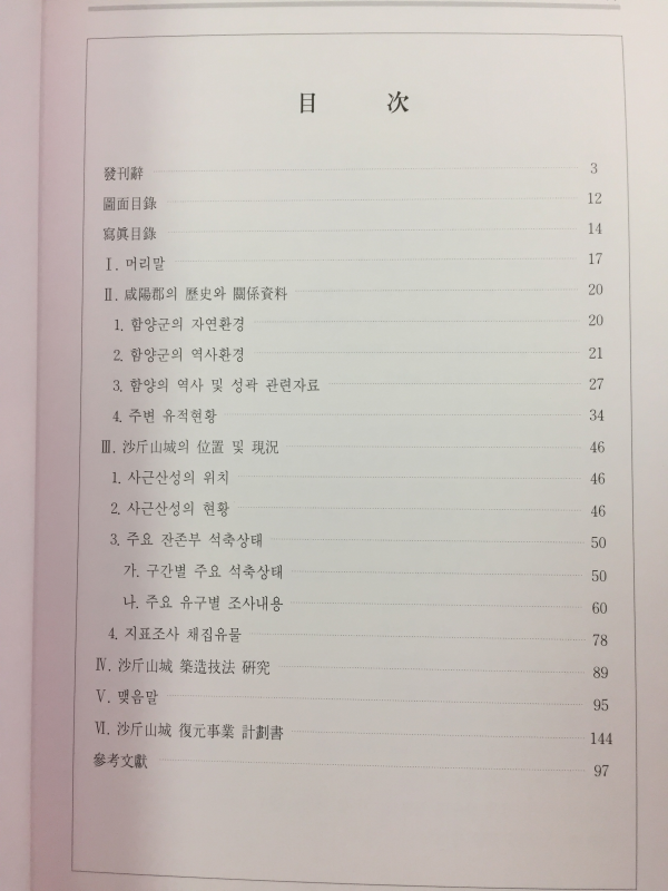 함양 사근산성 지표조사 보고서