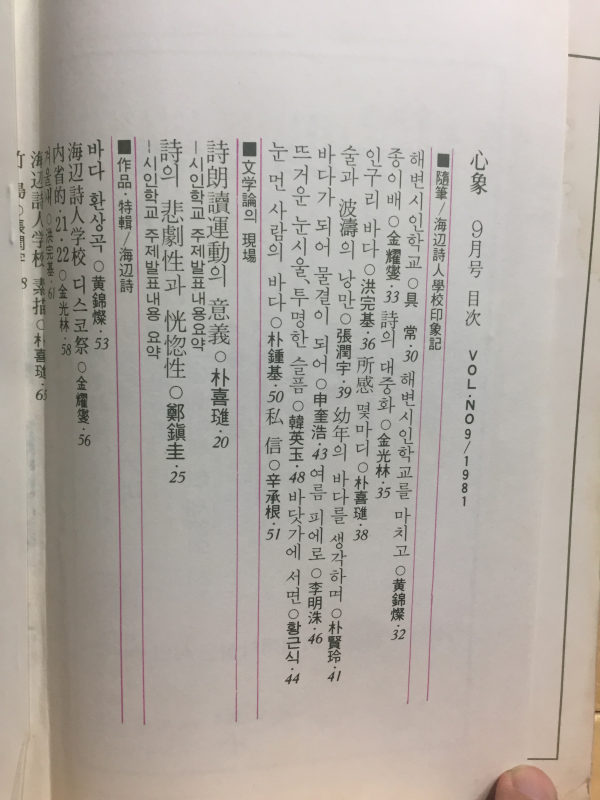 원간시지 심상 (1981년9월호,통권96호)