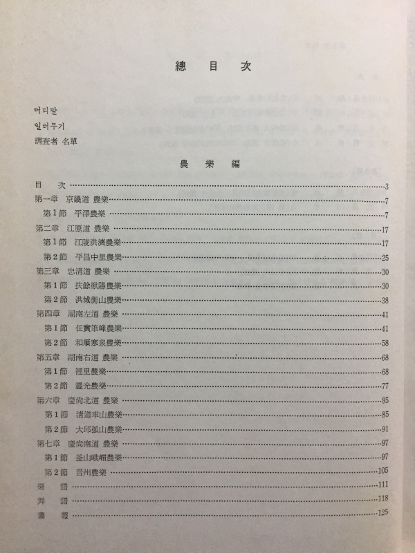 한국민속종합조사보고서 (농악,풍어제,민요편)