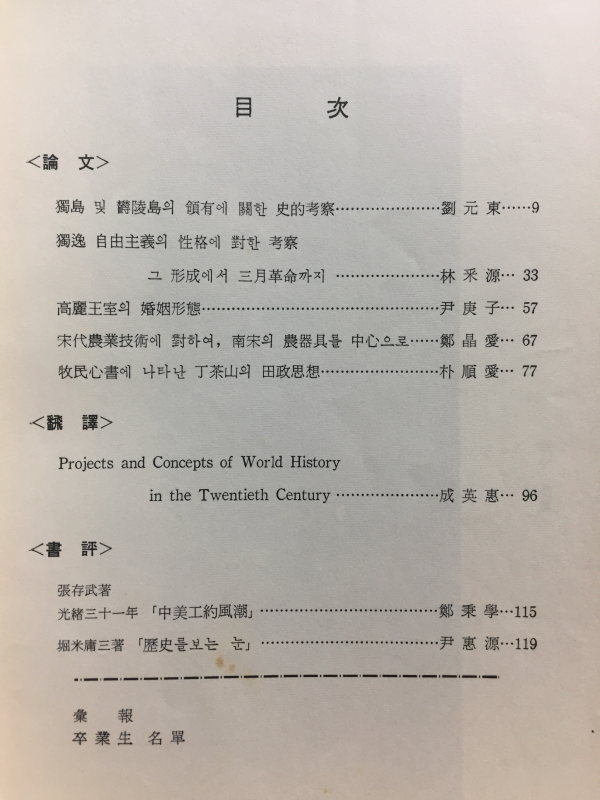 숙대사론 제3집