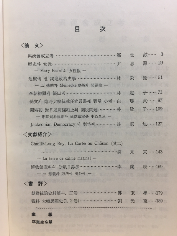 숙대사론 제5집