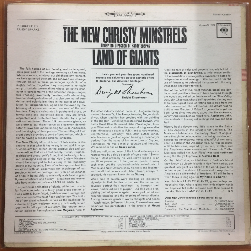 The New Christy Minstrels ‎– Land Of Giants