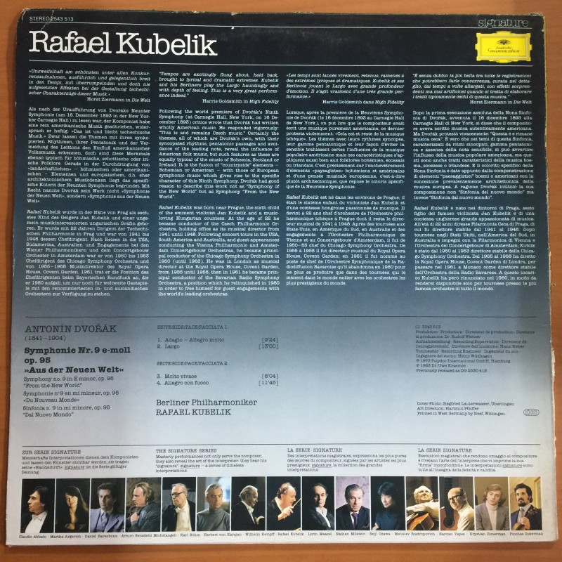 Dvořák* / Berliner Philharmoniker, Rafael Kubelik ‎– Symphonie No. 9 Aus Der Neuen Welt · From The New World