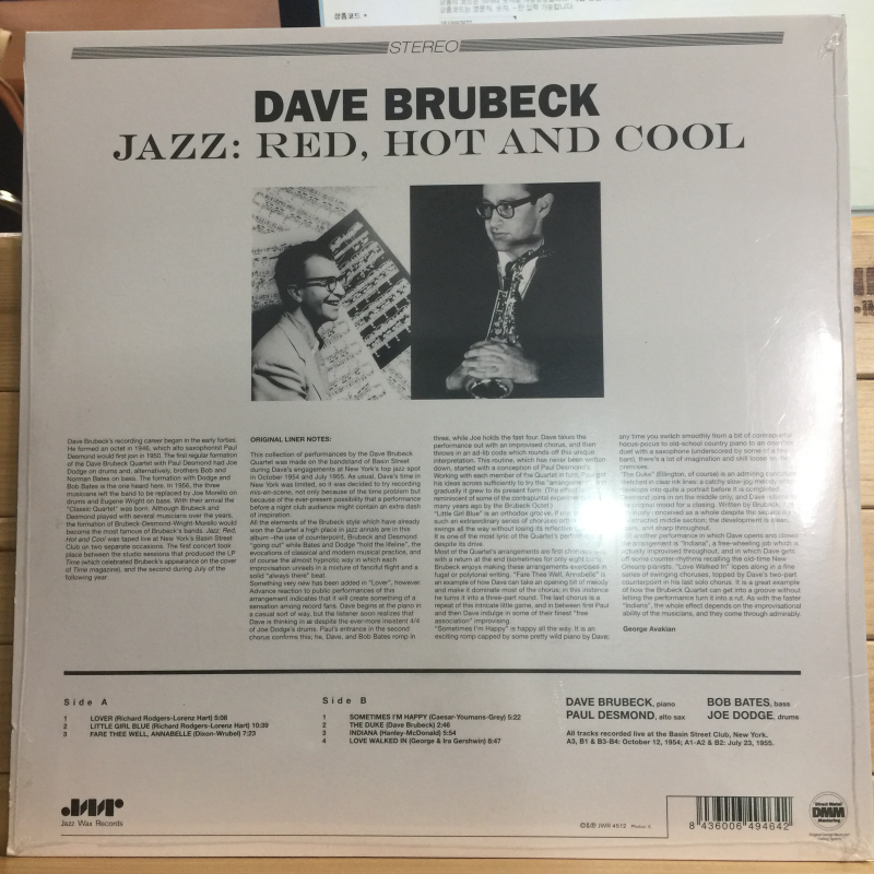 The Dave Brubeck Quartet ‎– Jazz: Red Hot And Cool
