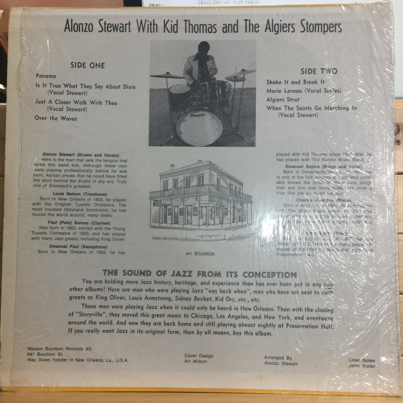 Alonzo Stewart With Kid Thomas And The Algiers Strutters* ‎– Dedicated To The Preservation Of Dixieland Jazz