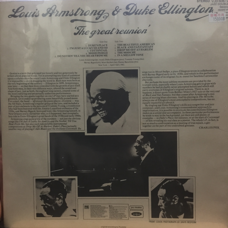 LOUIS ARMSTRONG & DUKE ELLINGTON - THE GREAT REUNION