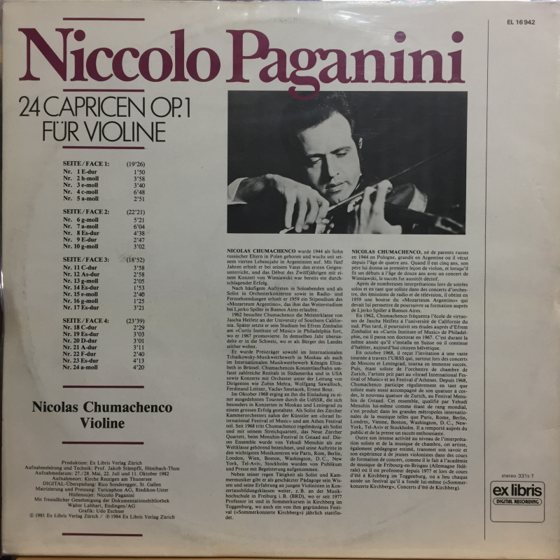 NICCOLO PAGANINI 24 CAPRICEN OP.1 FUR VIOLINE