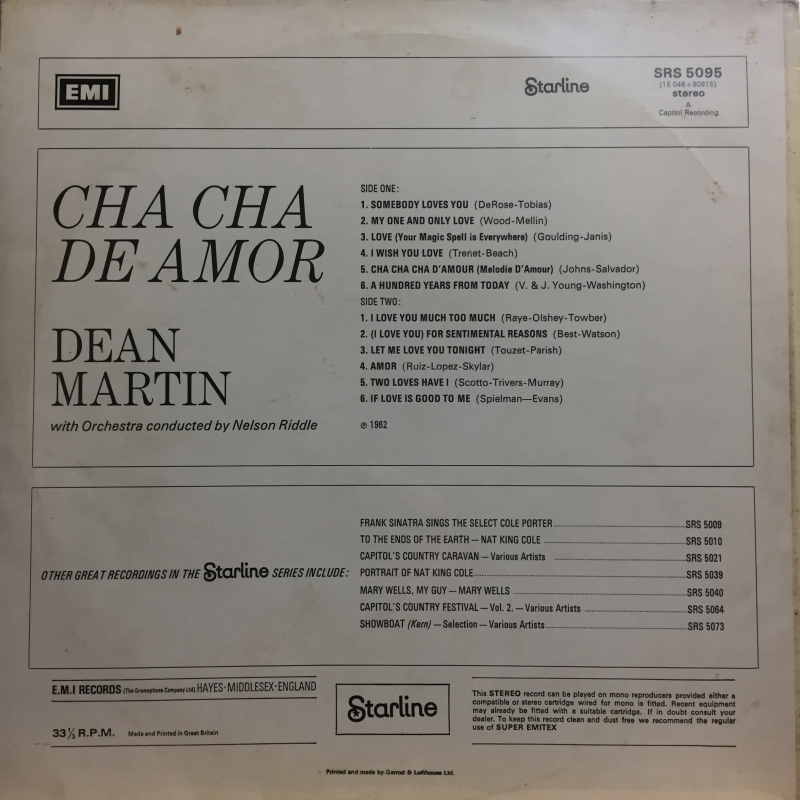 Dean Martin ‎– Cha Cha De Amor
