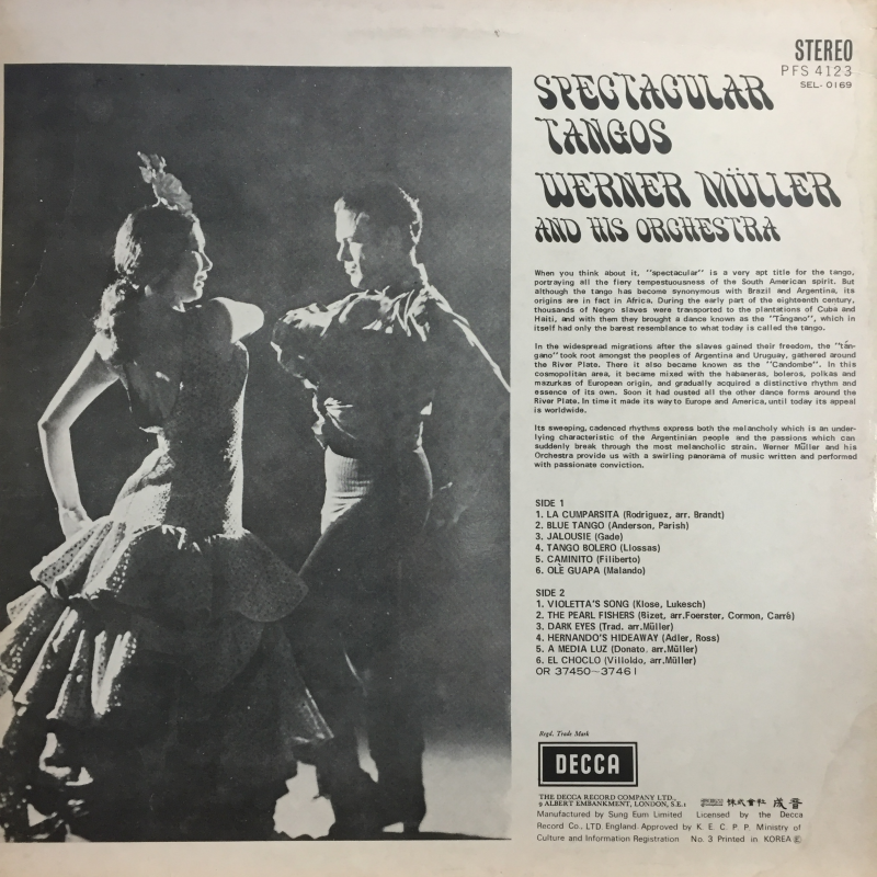 Werner Müller And His Orchestra* ‎– Spectacular Tangos