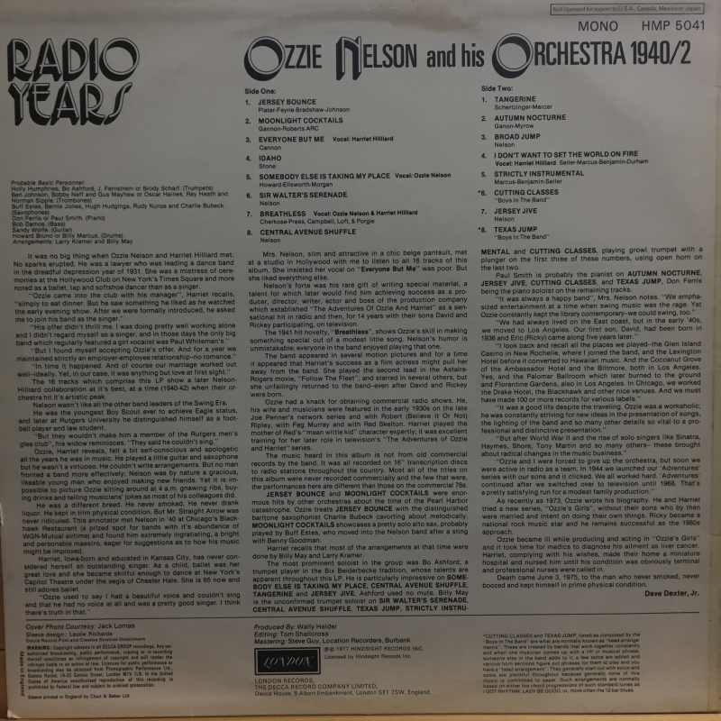 Ozzie Nelson And His Orchestra ‎– 1940-42 Radio Years