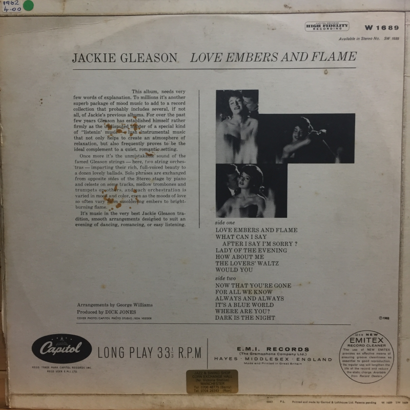 Jackie Gleason ‎– Love Embers And Flame