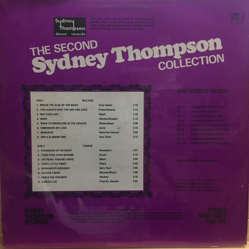 Sydney Thompson & His Orchestra* ‎– The Second Sydney Thompson Collection