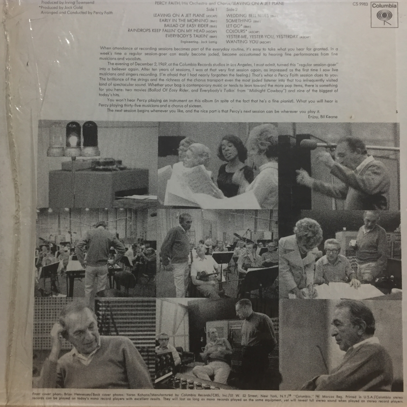 Percy Faith His Orchestra And Chorus ‎– Leaving On A Jet Plane