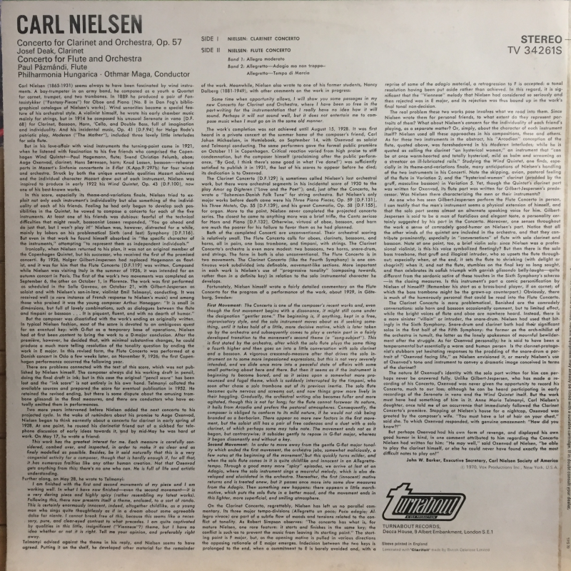 Carl Nielsen ‎– Flute Concerto / Clarinet Concerto, Op. 57