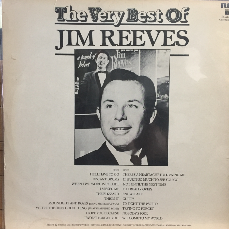 Jim Reeves ‎– The Very Best Of Jim Reeves