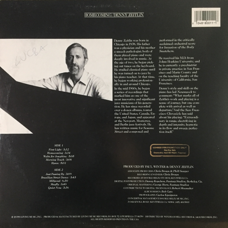 DENNY ZEITLIN - HOMECOMING