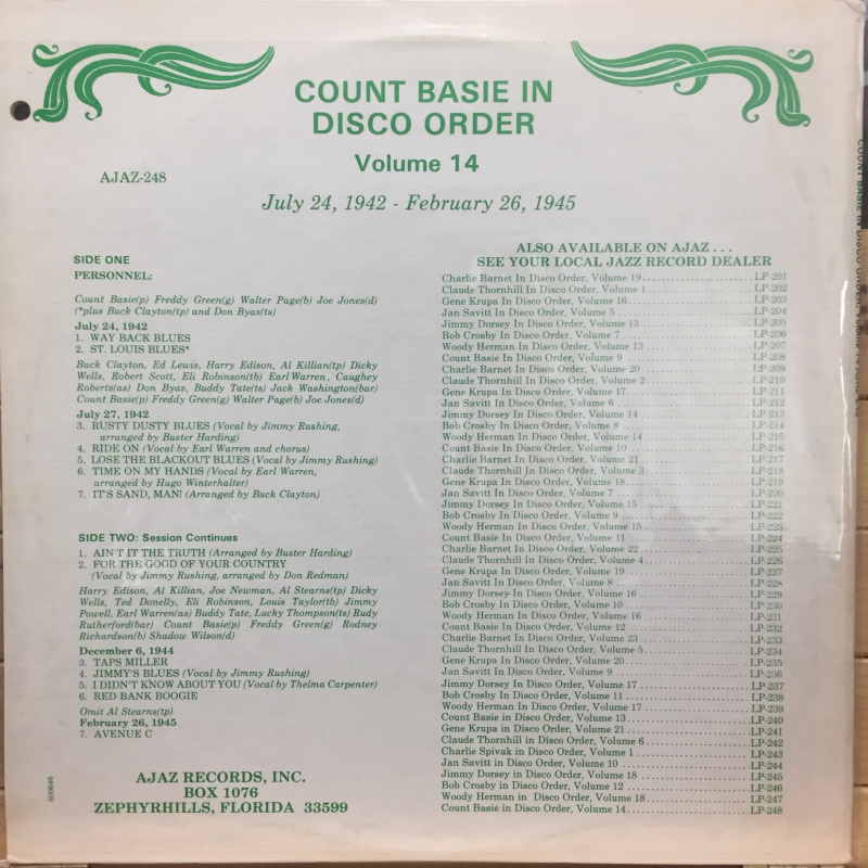 Count Basie ‎– Count Basie In Disco Order Volume 18