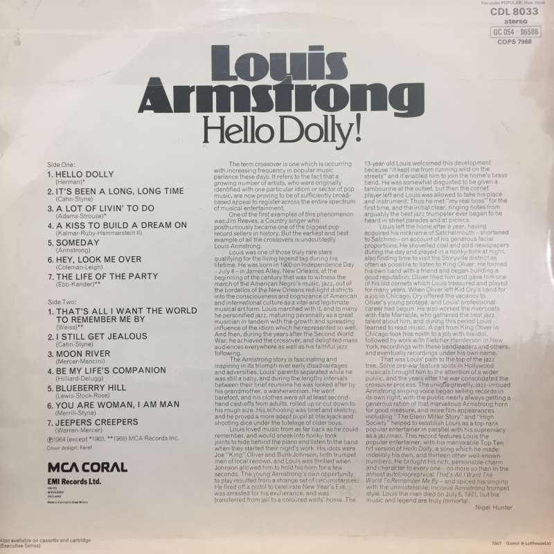 Louis Armstrong ‎– Hello Dolly!